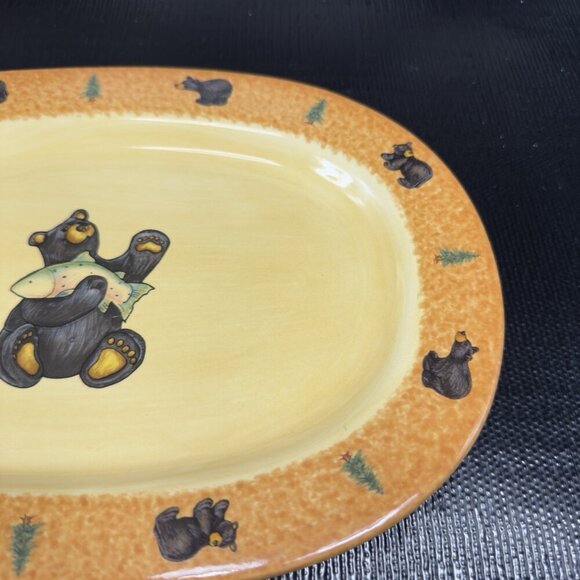 Bearfoots Bear Trout Oval Plate Platter Dish Jeff Fleming from Big Sky Carvers - Picture 6 of 13